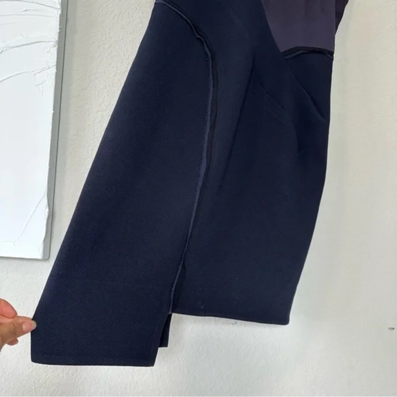 BCBGMAXAZRIA Runway Night Asymmetrical Patchwork Dress in navy black - Picture 14 of 17